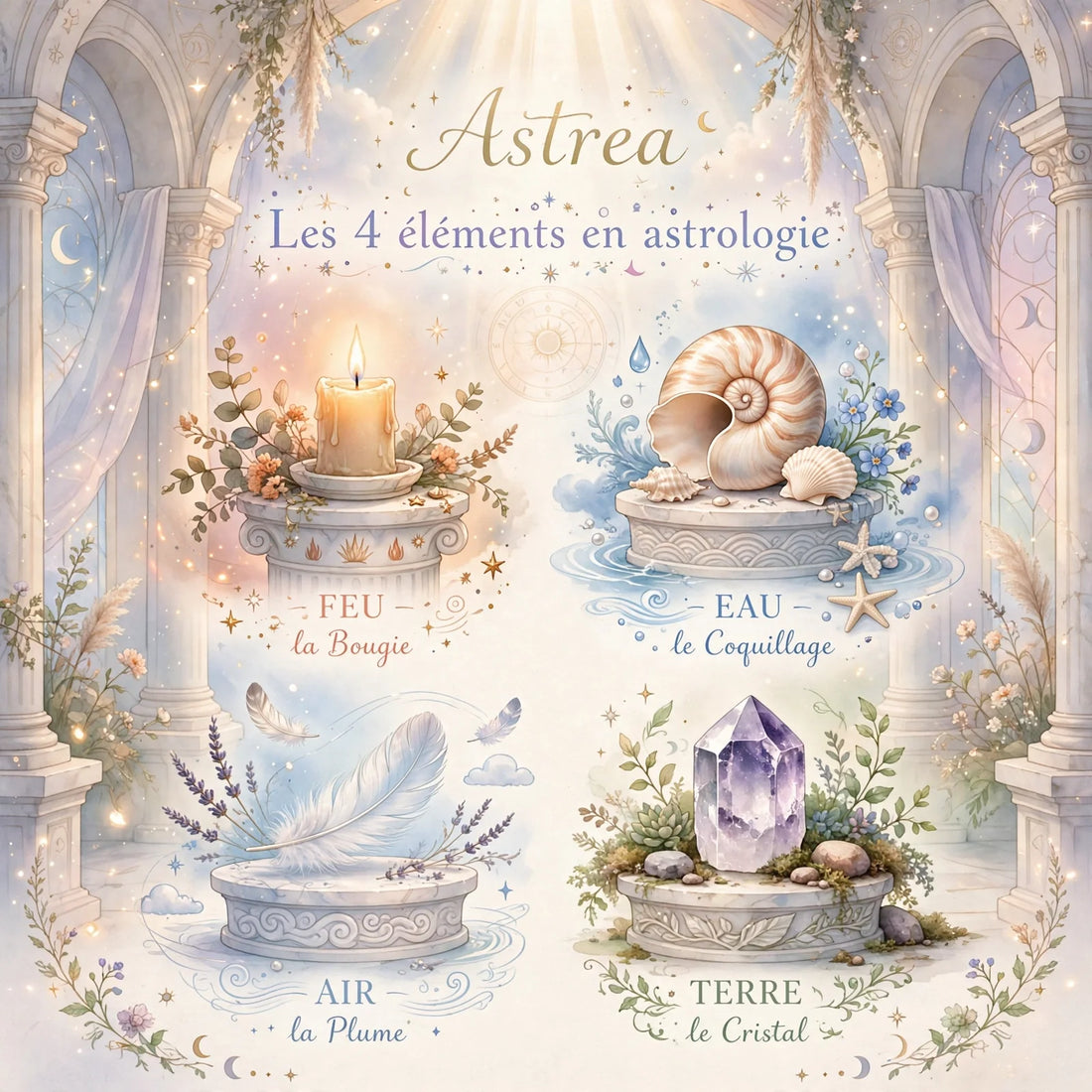 Les 4 éléments en astrologie : feu, terre, air, eau
