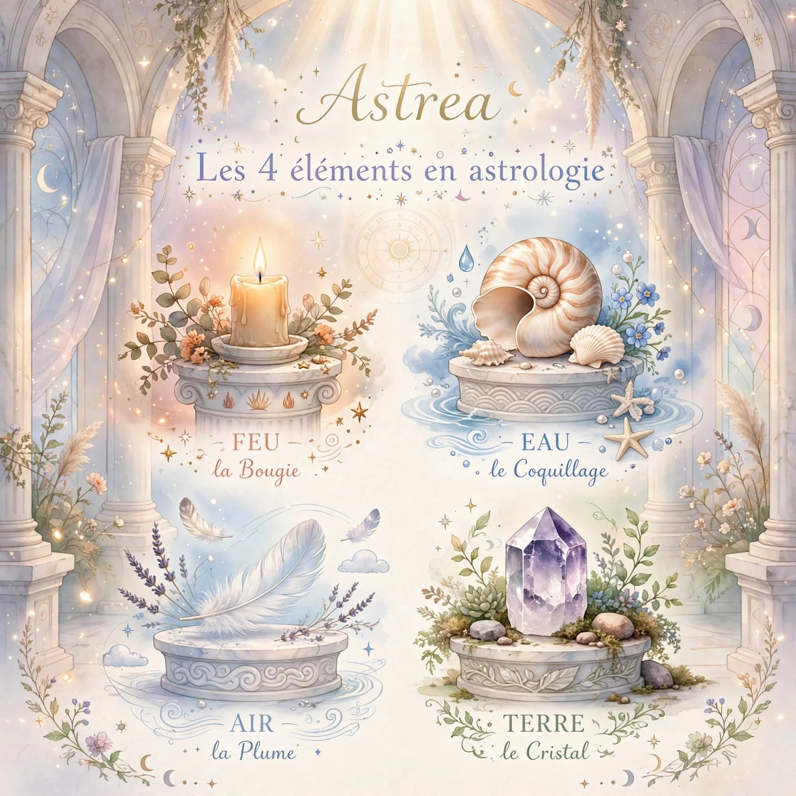 Les 4 éléments en astrologie : feu, terre, air, eau