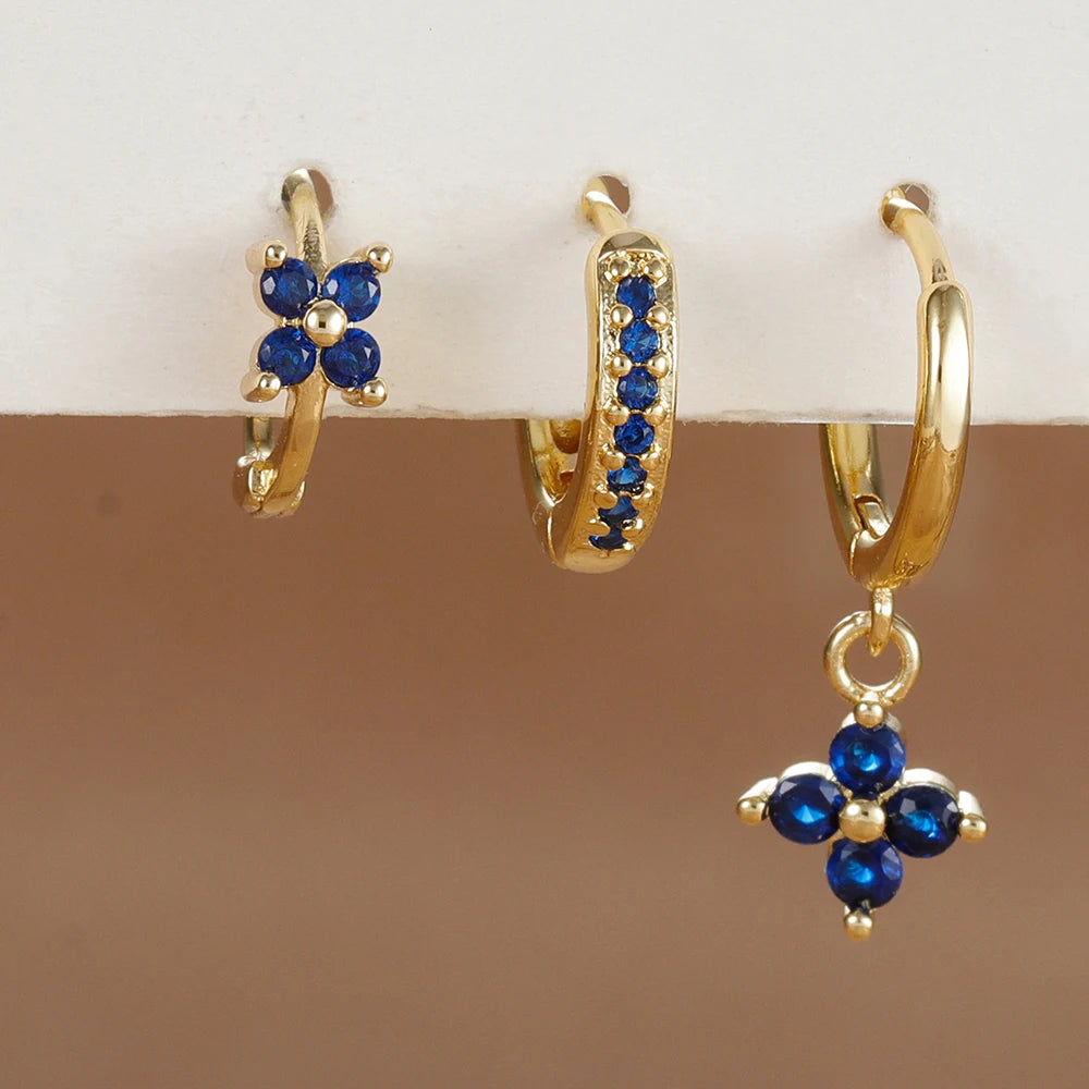 Trio "FLORA" Boucles d'Oreilles Fleurs