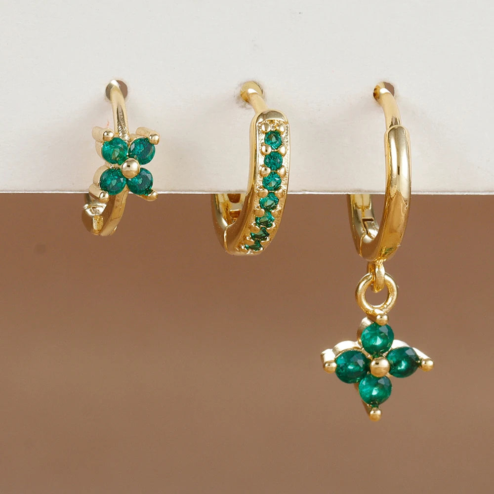 Trio "FLORA" Boucles d'Oreilles Fleurs