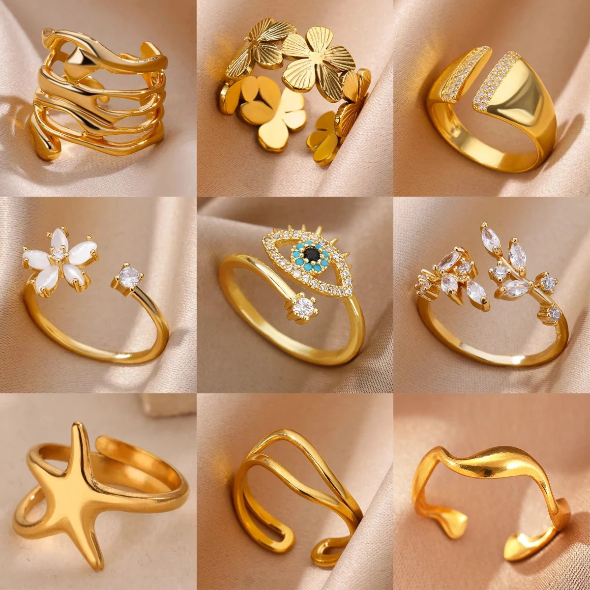 Bague "IRIS" Œil Protecteur Géométrique