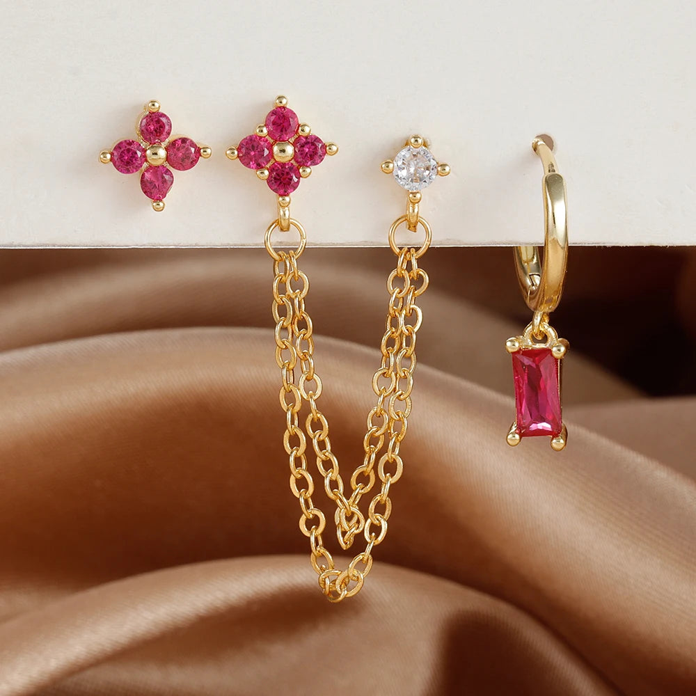 Coffret 3 Boucles d'Oreilles Colorées – Édition Rare