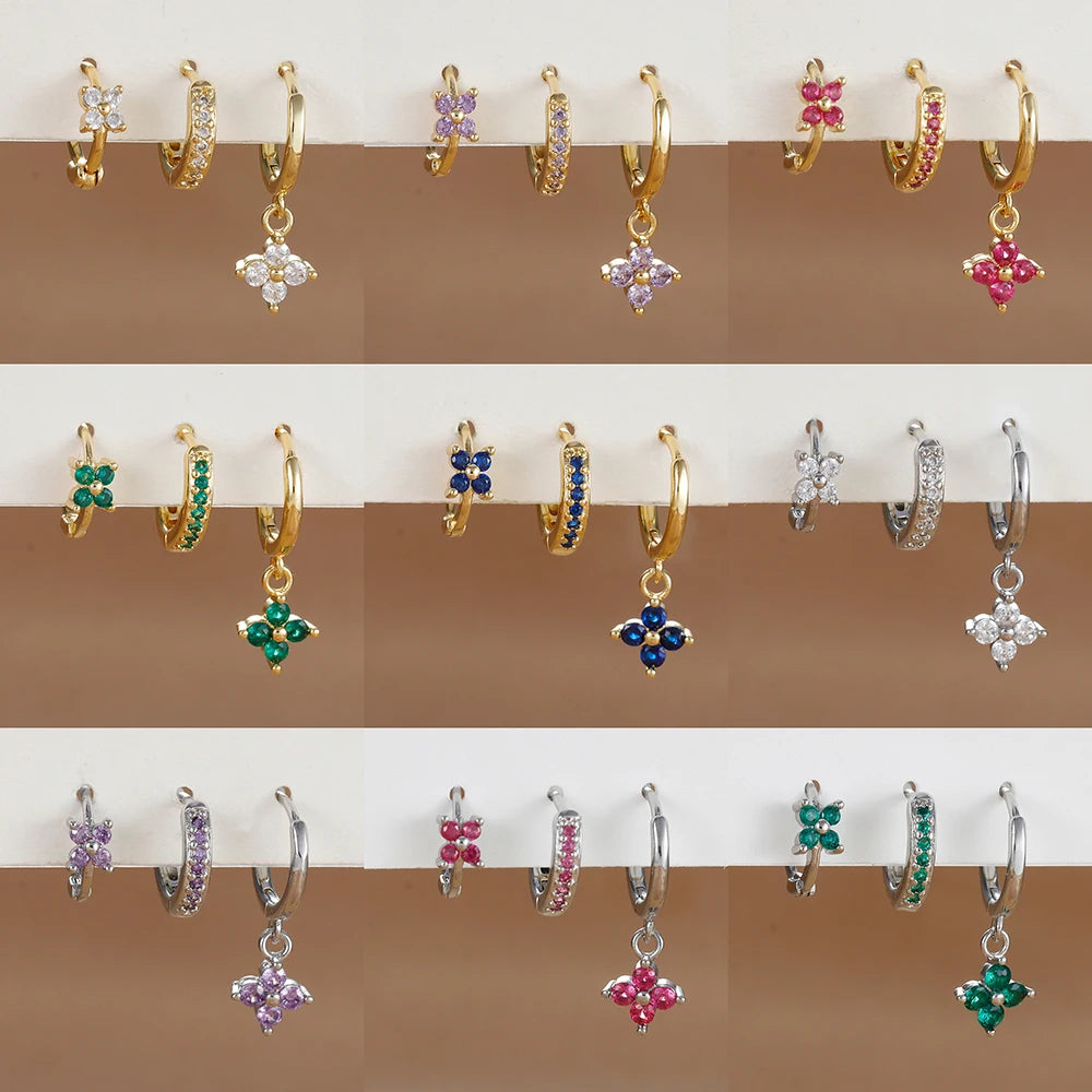 Trio "FLORA" Boucles d'Oreilles Fleurs