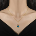 Collier "COSMOS" Astronaute Lune et Planète