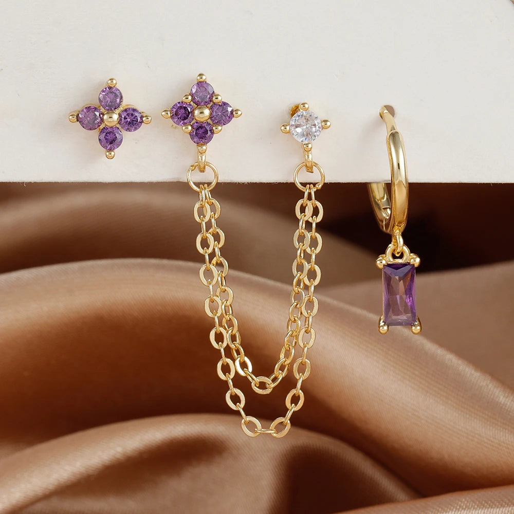 Coffret 3 Boucles d'Oreilles Colorées – Édition Rare
