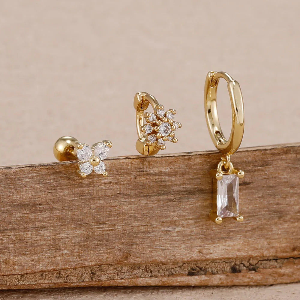 Coffret 3 Boucles d'Oreilles Plaqué Or – Édition Rare