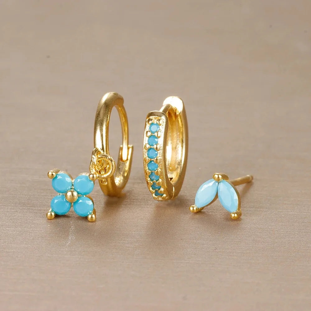 Trio "FLORA" Boucles d'Oreilles Fleurs