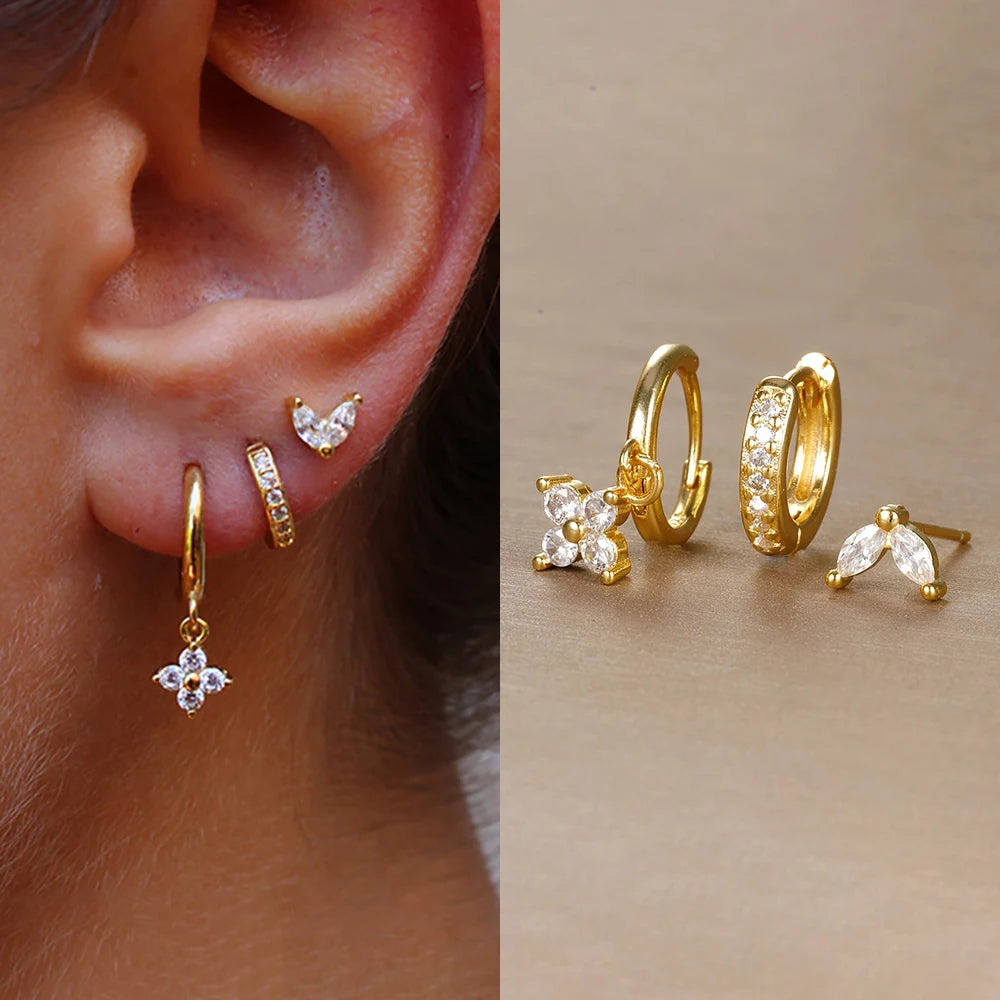 Trio "FLORA" Boucles d'Oreilles Fleurs