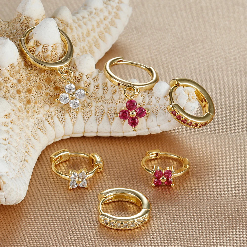 Trio "FLORA" Boucles d'Oreilles Fleurs