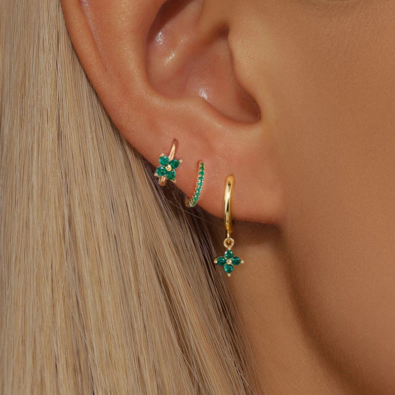 Trio "FLORA" Boucles d'Oreilles Fleurs