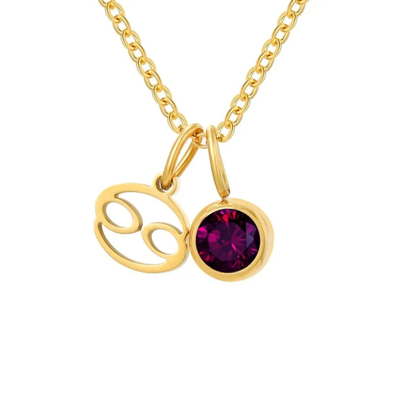 Collier Signe Astrologique – Pierre de Naissance Plaqué Or