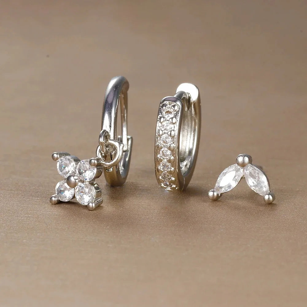 Trio "FLORA" Boucles d'Oreilles Fleurs