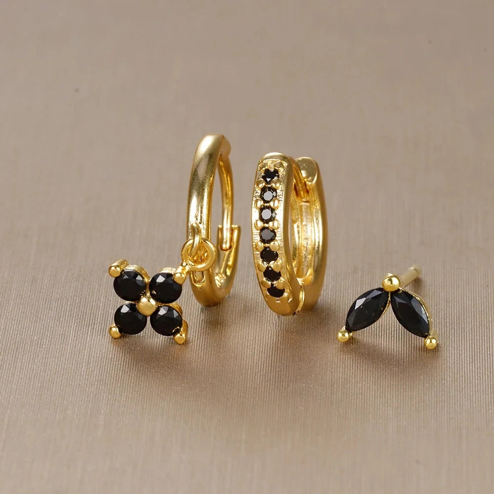 Trio "FLORA" Boucles d'Oreilles Fleurs