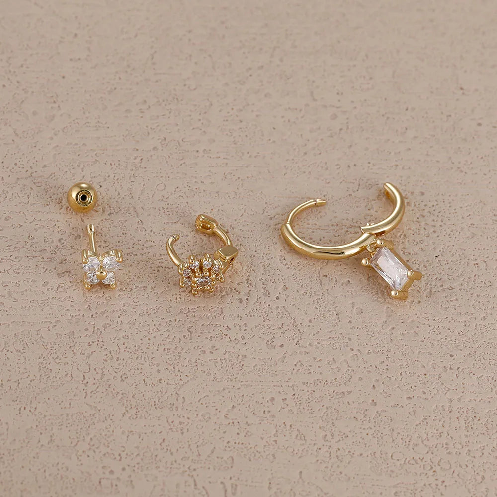 Coffret 3 Boucles d'Oreilles Plaqué Or – Édition Rare