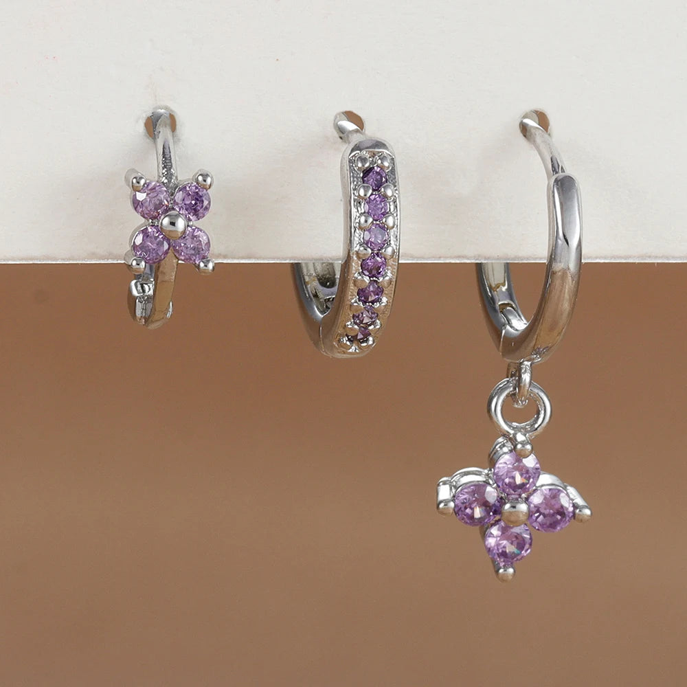 Trio "FLORA" Boucles d'Oreilles Fleurs