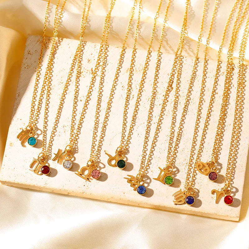 Collier Signe Astrologique – Pierre de Naissance Plaqué Or