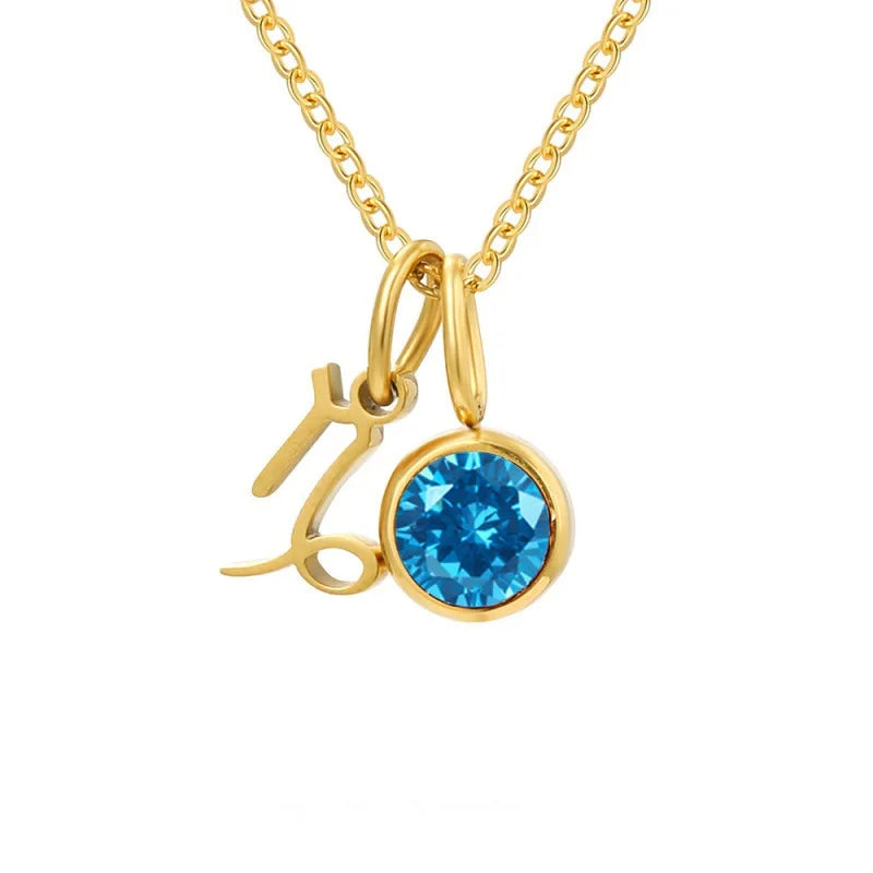 Collier Signe Astrologique – Pierre de Naissance Plaqué Or
