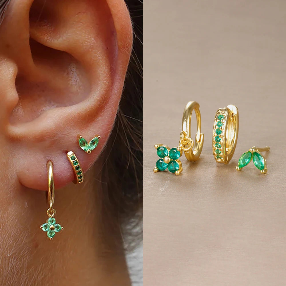 Trio "FLORA" Boucles d'Oreilles Fleurs