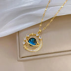 Collier "COSMOS" Astronaute Lune et Planète
