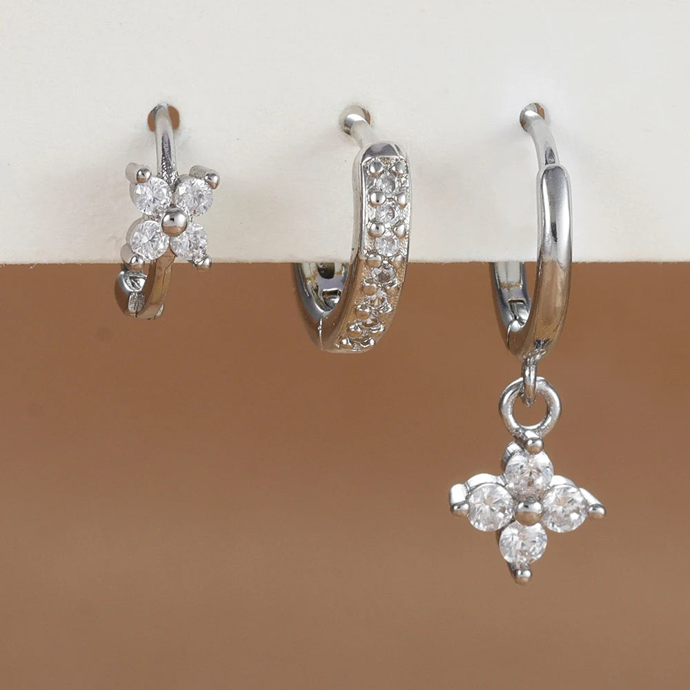 Trio "FLORA" Boucles d'Oreilles Fleurs