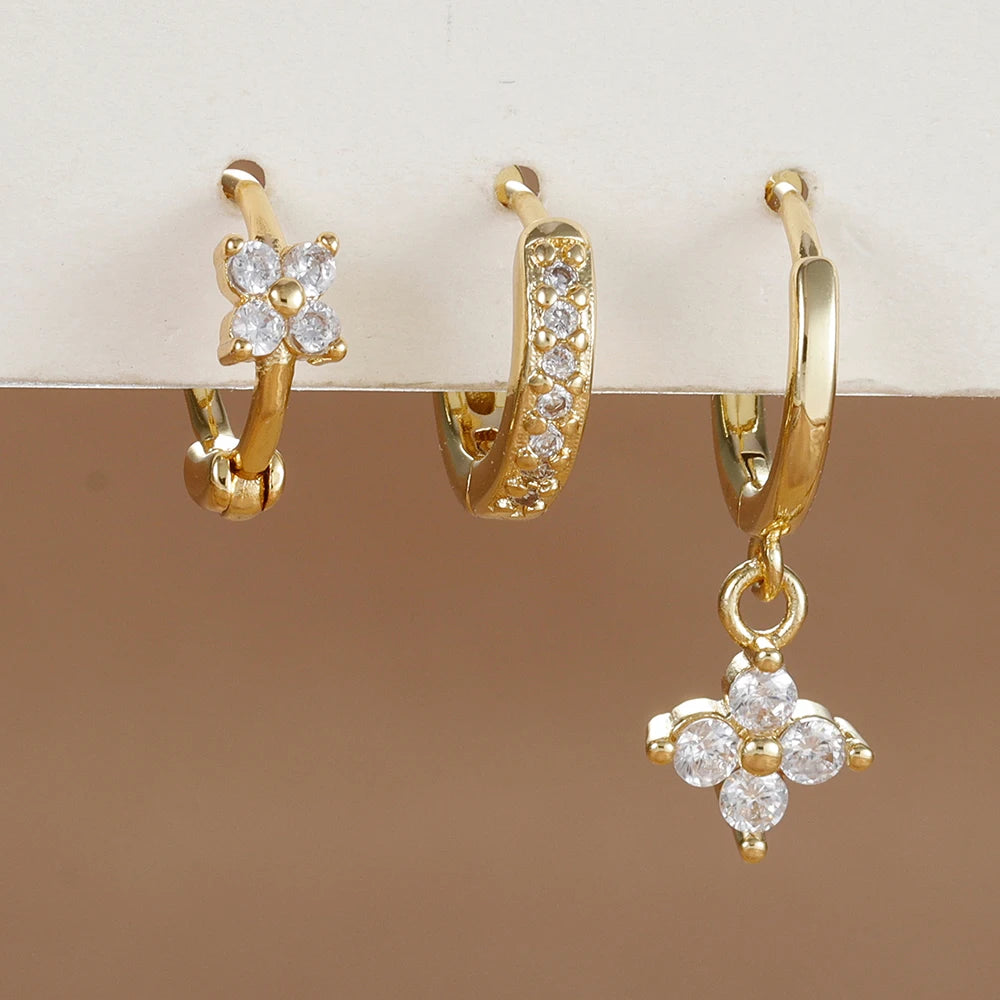 Trio "FLORA" Boucles d'Oreilles Fleurs