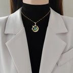 Collier "COSMOS" Astronaute Lune et Planète
