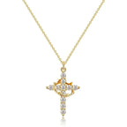 Collier "REGINA" Croix Couronne Pivotante