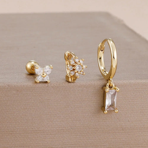 Coffret 3 Boucles d'Oreilles Plaqué Or – Édition Rare