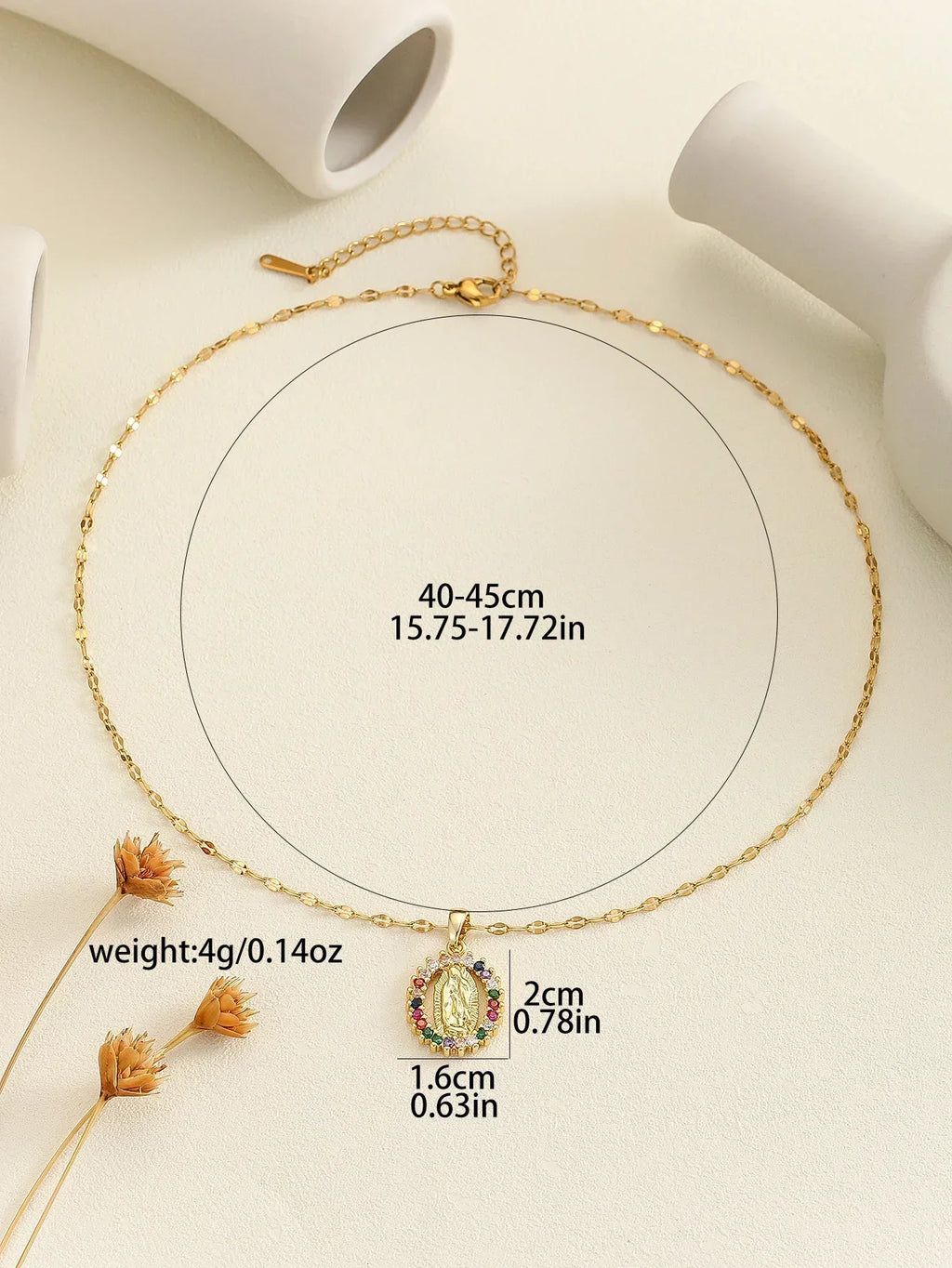 Collier "GRACE" Médaille Vierge Marie