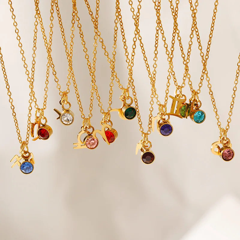 Collier Signe Astrologique – Pierre de Naissance Plaqué Or