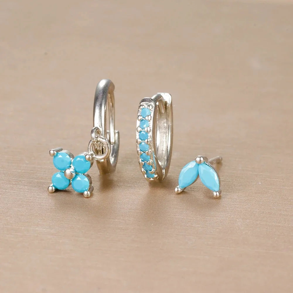 Trio "FLORA" Boucles d'Oreilles Fleurs