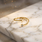 Bague Zodiaque Plaqué or 14K – Signe Astrologique en Zircon Pierre de naissance