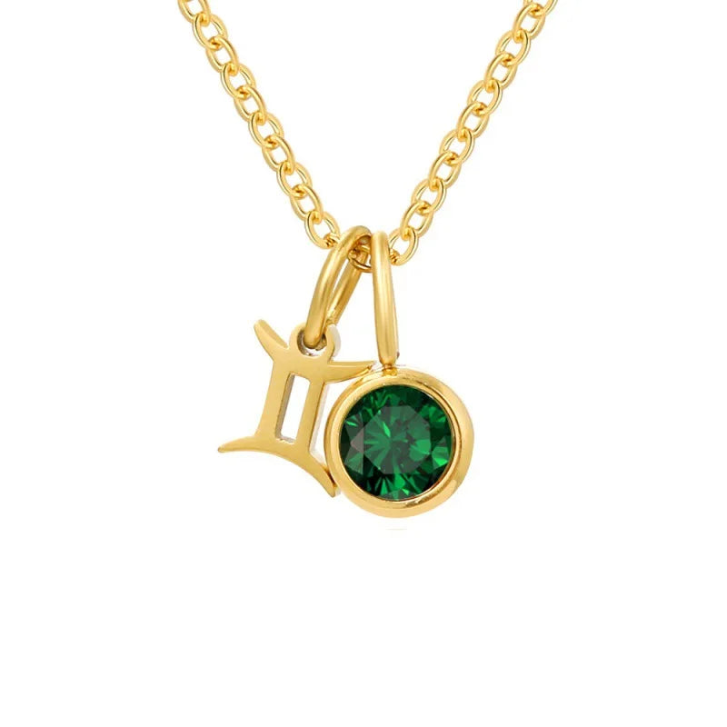 Collier Signe Astrologique – Pierre de Naissance Plaqué Or