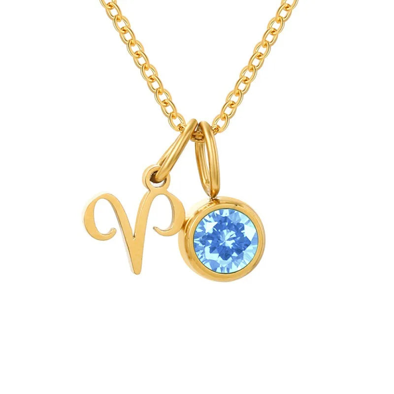 Collier Signe Astrologique – Pierre de Naissance Plaqué Or