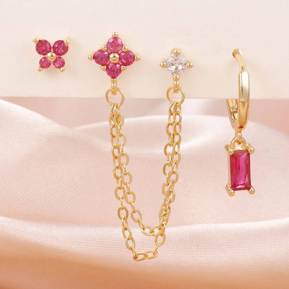 Coffret 3 Boucles d'Oreilles Colorées – Édition Rare