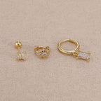 Coffret 3 Boucles d'Oreilles Plaqué Or – Édition Rare